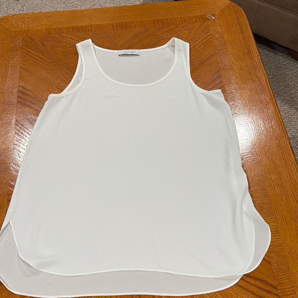 Lola & Sophie Cream Asymmetrical Relaxed Tank Top